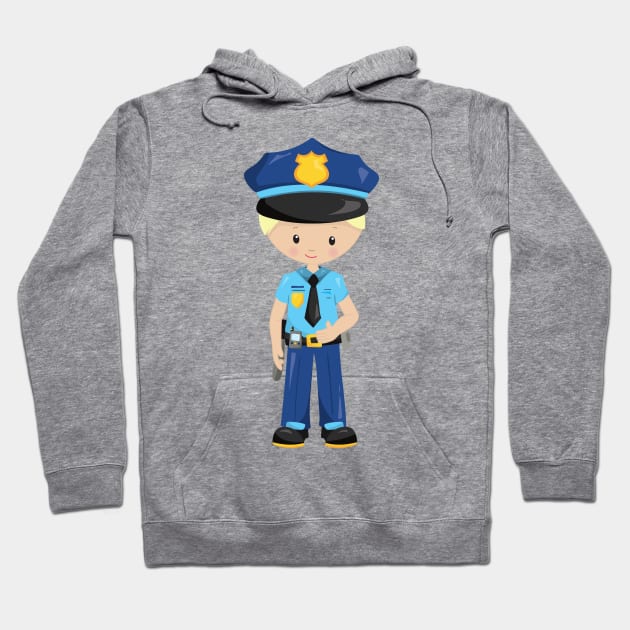 Policeman, Police Officer, Cop, Blond Hair Hoodie by Jelena Dunčević